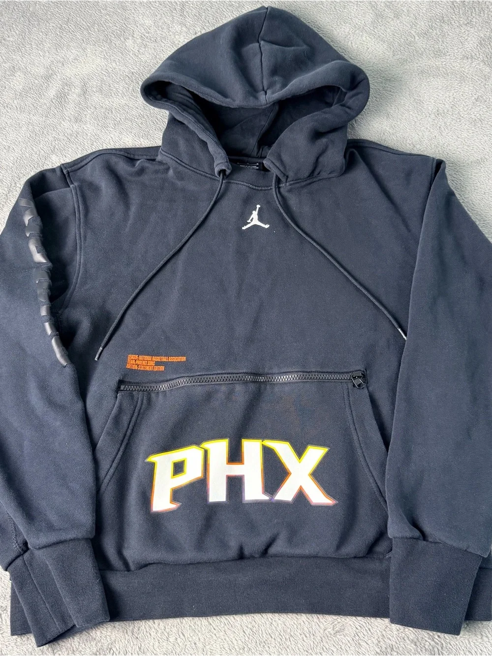Jordan Phoenix Suns Courtside Statement Loose Fit Men Black Hoodie Size Medium